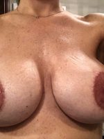 Selfie of 38 yr old Milf loves to show off big tits with large areola