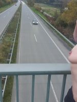 Show boobs to stranger driver