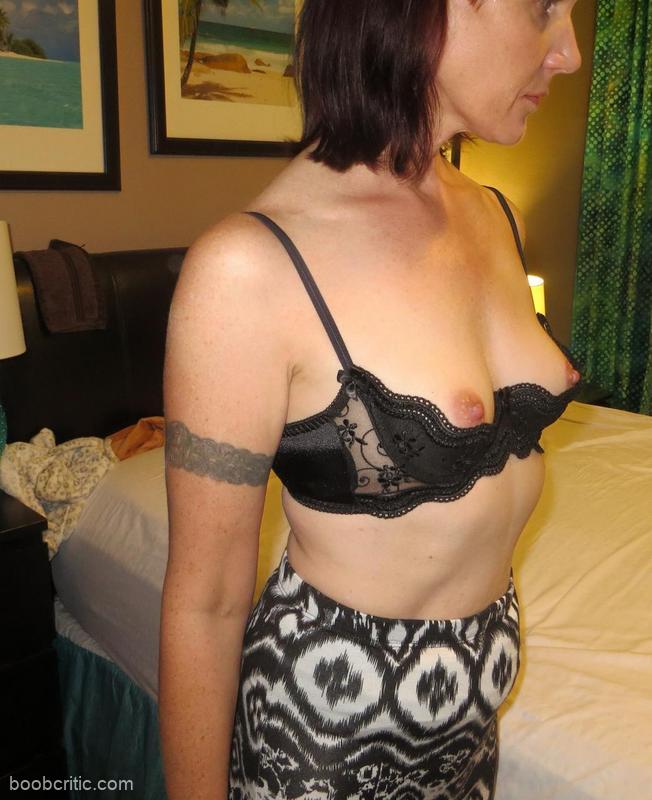 Wife in sexy bra before bed