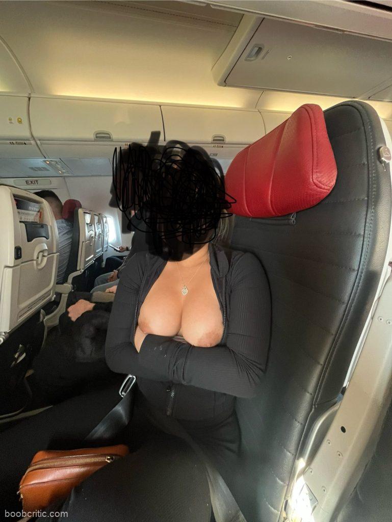 Boob flash on airplane